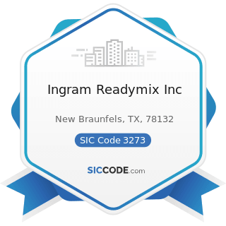 Ingram Readymix Inc - SIC Code 3273 - Ready-Mixed Concrete