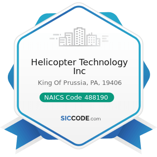 Helicopter Technology Inc - NAICS Code 488190 - Other Support Activities for Air Transportation