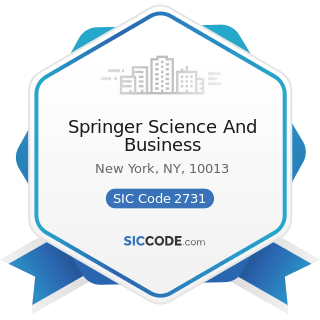 Springer Science And Business - SIC Code 2731 - Books: Publishing, or Publishing and Printing