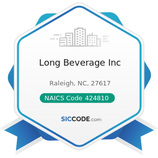 Long Beverage Inc - NAICS Code 424810 - Beer and Ale Merchant Wholesalers