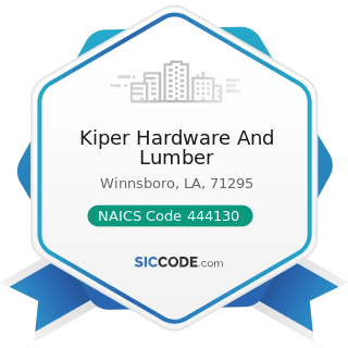 Kiper Hardware And Lumber - NAICS Code 444130 - Hardware Stores