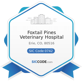 Foxtail Pines Veterinary Hospital - SIC Code 0742 - Veterinary Services for Animal Specialties