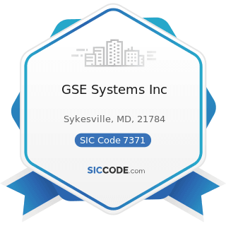 GSE Systems Inc - SIC Code 7371 - Computer Programming Services