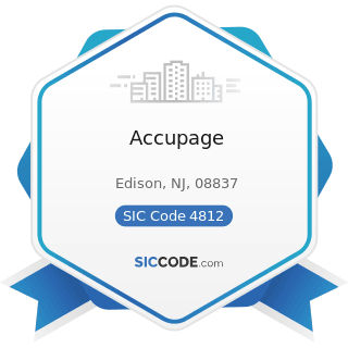 Accupage - SIC Code 4812 - Radiotelephone Communications