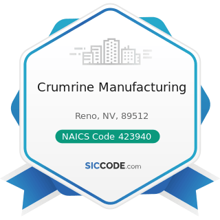 Crumrine Manufacturing - NAICS Code 423940 - Jewelry, Watch, Precious Stone, and Precious Metal...