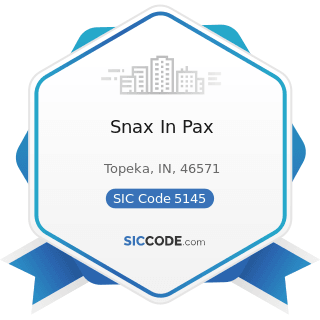 Snax In Pax - SIC Code 5145 - Confectionery