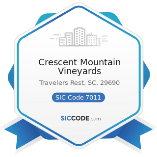 Crescent Mountain Vineyards - SIC Code 7011 - Hotels and Motels