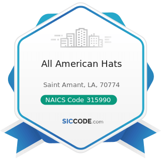 All American Hats - NAICS Code 315990 - Apparel Accessories and Other Apparel Manufacturing