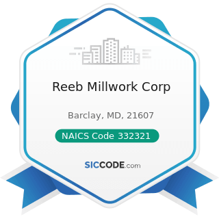 Reeb Millwork Corp - NAICS Code 332321 - Metal Window and Door Manufacturing