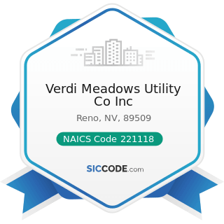 Verdi Meadows Utility Co Inc - NAICS Code 221118 - Other Electric Power Generation