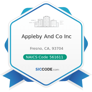 Appleby And Co Inc - NAICS Code 561611 - Investigation and Personal Background Check Services