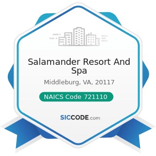 Salamander Resort And Spa - NAICS Code 721110 - Hotels (except Casino Hotels) and Motels