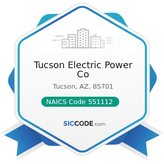 Tucson Electric Power Co - NAICS Code 551112 - Offices of Other Holding Companies