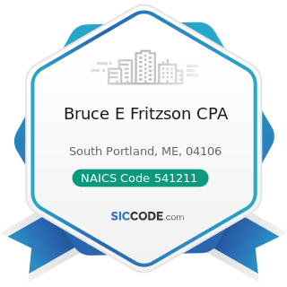 Bruce E Fritzson CPA - NAICS Code 541211 - Offices of Certified Public Accountants