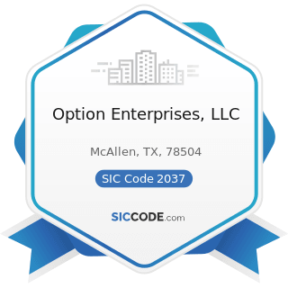 Option Enterprises, LLC - SIC Code 2037 - Frozen Fruits, Fruit Juices, and Vegetables
