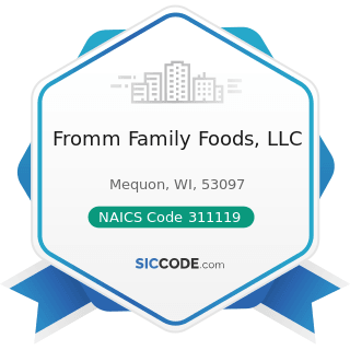Fromm Family Foods, LLC - NAICS Code 311119 - Other Animal Food Manufacturing