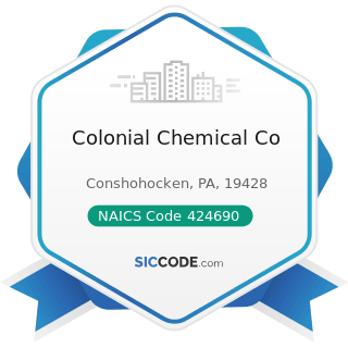 Colonial Chemical Co - NAICS Code 424690 - Other Chemical and Allied Products Merchant...