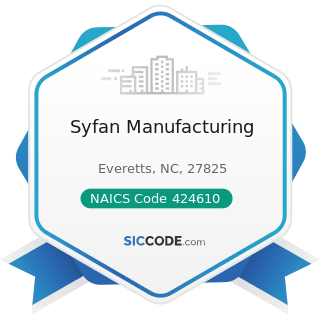 Syfan Manufacturing - NAICS Code 424610 - Plastics Materials and Basic Forms and Shapes Merchant...