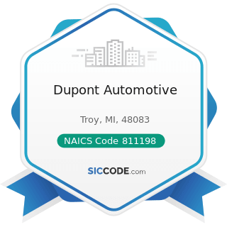 Dupont Automotive - NAICS Code 811198 - All Other Automotive Repair and Maintenance