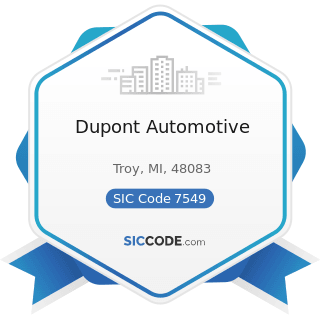 Dupont Automotive - SIC Code 7549 - Automotive Services, except Repair and Carwashes