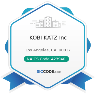 KOBI KATZ Inc - NAICS Code 423940 - Jewelry, Watch, Precious Stone, and Precious Metal Merchant...