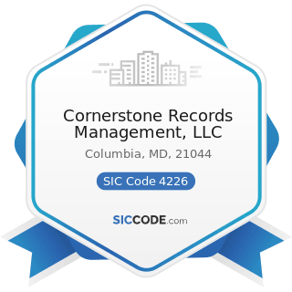 Cornerstone Records Management, LLC - SIC Code 4226 - Special Warehousing and Storage, Not...