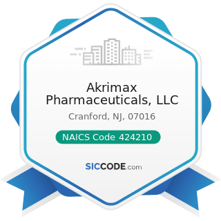 Akrimax Pharmaceuticals, LLC - NAICS Code 424210 - Drugs and Druggists' Sundries Merchant...