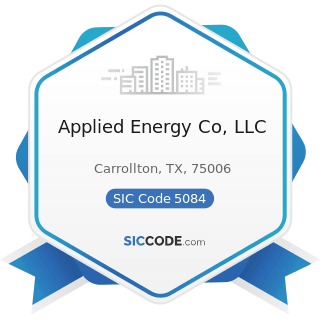Applied Energy Co, LLC - SIC Code 5084 - Industrial Machinery and Equipment
