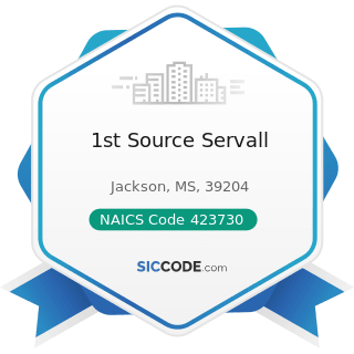 1st Source Servall - NAICS Code 423730 - Warm Air Heating and Air-Conditioning Equipment and...