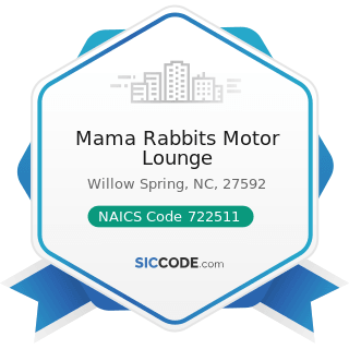 Mama Rabbits Motor Lounge - NAICS Code 722511 - Full-Service Restaurants