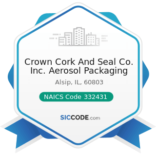 Crown Cork And Seal Co. Inc. Aerosol Packaging - NAICS Code 332431 - Metal Can Manufacturing