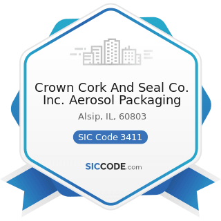 Crown Cork And Seal Co. Inc. Aerosol Packaging - SIC Code 3411 - Metal Cans