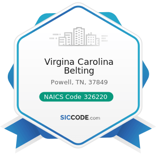 Virgina Carolina Belting - NAICS Code 326220 - Rubber and Plastics Hoses and Belting...