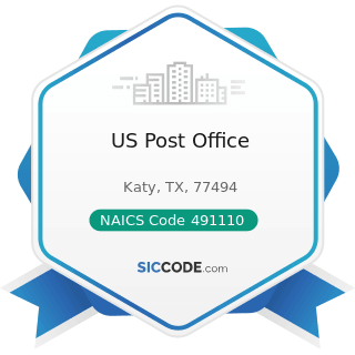 US Post Office - NAICS Code 491110 - Postal Service