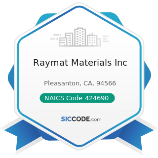Raymat Materials Inc - NAICS Code 424690 - Other Chemical and Allied Products Merchant...