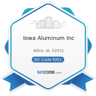 Iowa Aluminum Inc - SIC Code 5051 - Metals Service Centers and Offices