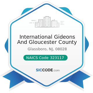 International Gideons And Gloucester County - NAICS Code 323117 - Books Printing