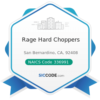 Rage Hard Choppers - NAICS Code 336991 - Motorcycle, Bicycle, and Parts Manufacturing