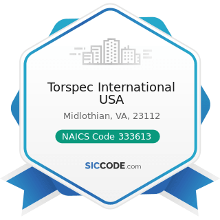 Torspec International USA - NAICS Code 333613 - Mechanical Power Transmission Equipment...