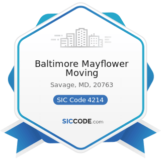 Baltimore Mayflower Moving - SIC Code 4214 - Local Trucking with Storage