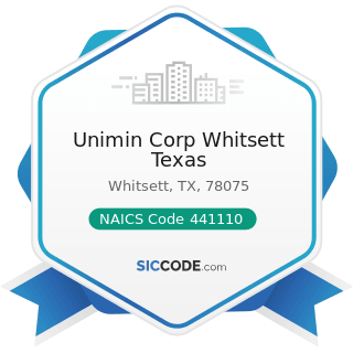 Unimin Corp Whitsett Texas - NAICS Code 441110 - New Car Dealers
