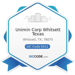 Unimin Corp Whitsett Texas - SIC Code 5511 - Motor Vehicle Dealers (New and Used)
