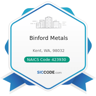 Binford Metals - NAICS Code 423930 - Recyclable Material Merchant Wholesalers