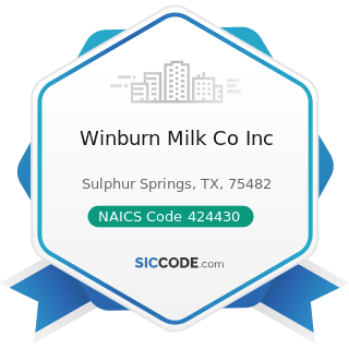 Winburn Milk Co Inc - NAICS Code 424430 - Dairy Product (except Dried or Canned) Merchant...