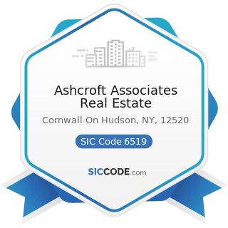 Ashcroft Associates Real Estate - SIC Code 6519 - Lessors of Real Property, Not Elsewhere...