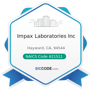 Impax Laboratories Inc - NAICS Code 621511 - Medical Laboratories