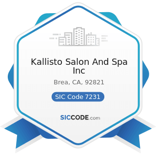Kallisto Salon And Spa Inc - SIC Code 7231 - Beauty Shops