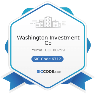 Washington Investment Co - SIC Code 6712 - Offices of Bank Holding Companies