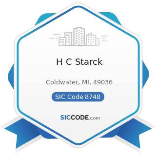 H C Starck - SIC Code 8748 - Business Consulting Services, Not Elsewhere Classified