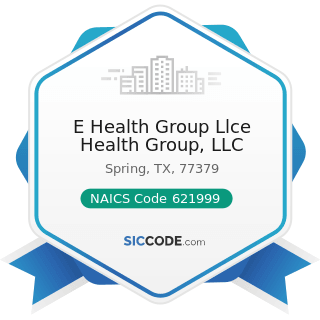 E Health Group Llce Health Group, LLC - NAICS Code 621999 - All Other Miscellaneous Ambulatory...